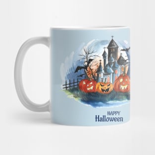 Happy Halloween Pumpkin House Scary Mug